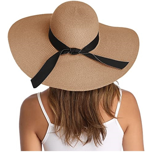 Sombrero De Paja Para Mujer Con Ala Ancha