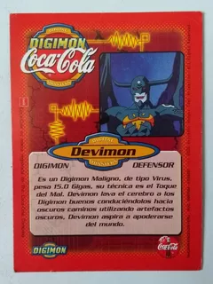 Devimon Card #11 Digimon Coca Cola Serie 1, Perú, Año 2000