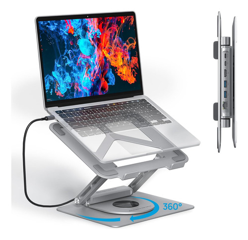Usb C Laptop Docking Station Stand Con Base Girat...