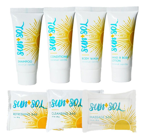 Sun + Sol Mini Kit De Bano De Tamano De Viaje Para Hotel, Co
