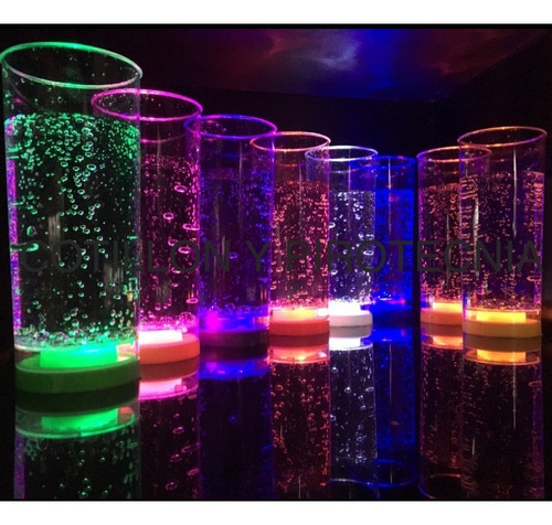 30 Vasos Led Luminosos 8 Colores Diferentes 3 Led Cada Vaso