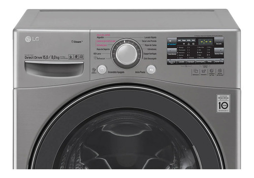 Imagen 6 de 7 de Lavasecarropas automático LG WD15EGS6 inverter stone silver 15kg 220 V - 240 V