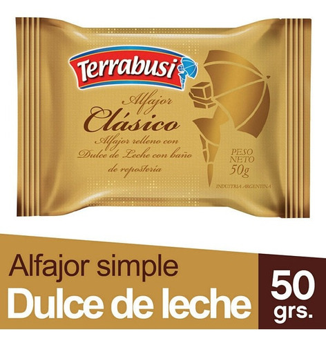 Terrabusi Alfajor Clásico Dulce De Leche 50 G 6 Unidades