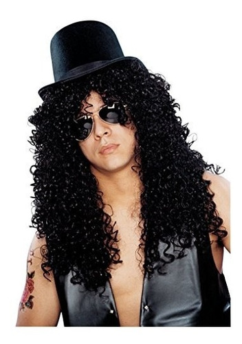 Peluca Para Hombre De Slash Cabello Rizado Negro Talla