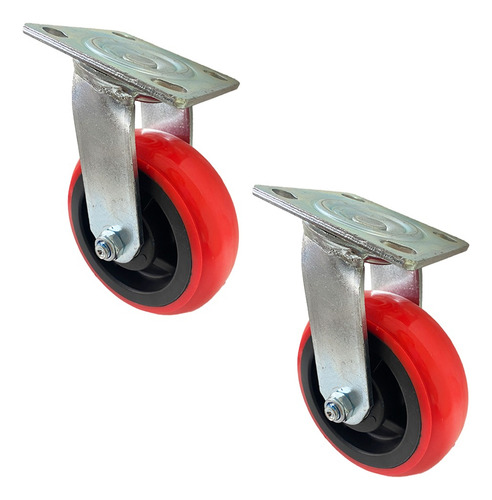 2 Ruedas Giratorias Reforzada 150x50 Doble Ruleman 280kg C/u