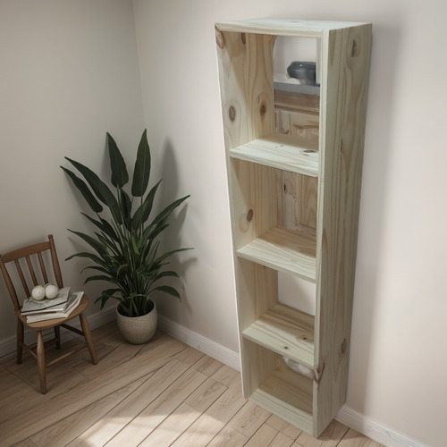 Repisa / Estantes / Organizador 4 Cubos - Madera De Pino Pino Natural Lijado