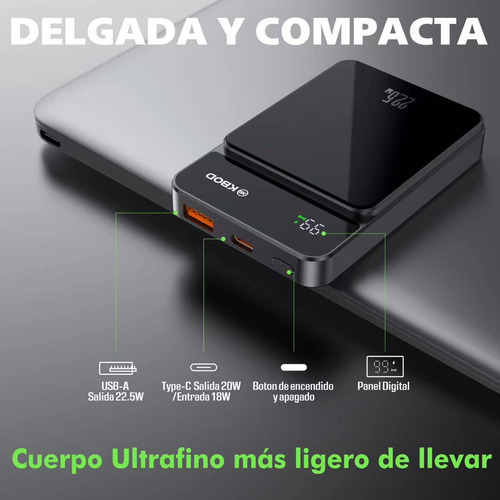 Power Bank Batería Portátil Compatible Con Magsafe 5000mah Color Azul