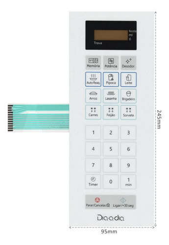 Imagem 2 de 3 de Teclado De Membrana Microondas Panasonic Nn St25jw Branco