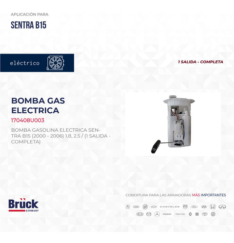 Imagen 4 de 5 de Bomba Gasolina Sentra B15 00-07 1.8 Y 2.5 Lts Completa Bruck