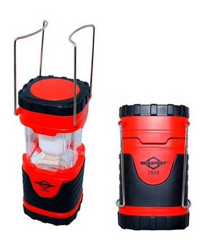 Lampiao Led Brasfort Retratil À Pilhas 3aa 7839 - Kit C/3 Cor Vermelho c/ preto