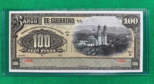 Billlete De $100 Pesos Del Banco De Guerrero Sin Circular