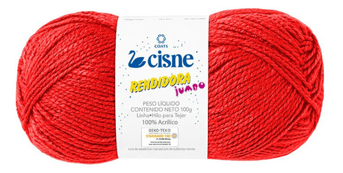 Lana Cisne Rendidora Jumbo X 5 Ovillos - 500gr Por Color Color Rojo 13020