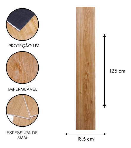 2m2 Piso De Click Mogno Madeira Textura Fácil Instalação