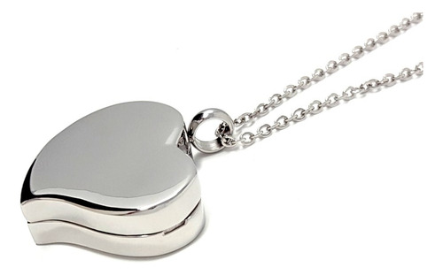 Amour Heart Pill Necklace - Polished Heart Locket With Stron