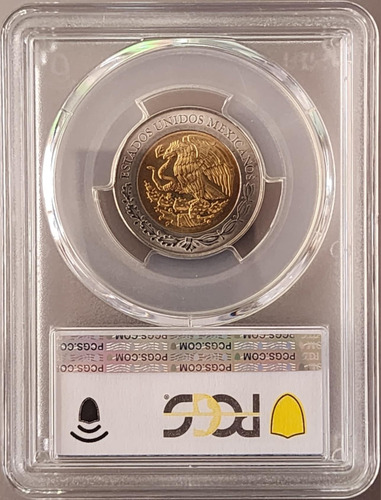 5 Pesos Bicentenario Miguel Hidalgo Certidicada Pcgs Ms65