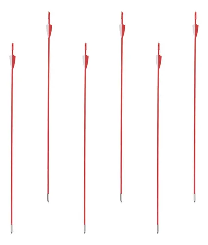 6 Flechas De Fibra De Vidrio De Tiro Con Arco Seguro Para Pr