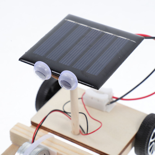 Mini Coche De Juguete Alimentado Por Energía Solar, Madera,