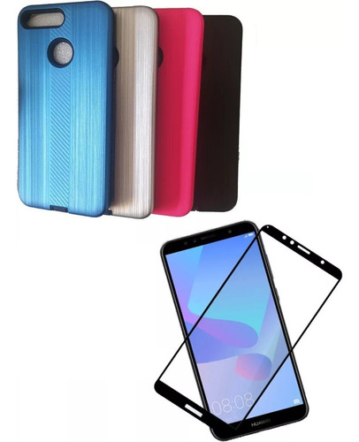 Funda Case Mas Vidrio Full Cover Para Huawei Y6 2018