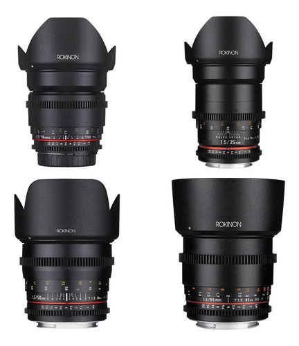 Rokinon 16, 35, 50, 85mm Cine Ds Lente Bundle Para Sony E Mo