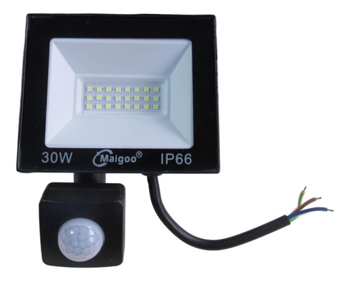 2 Pack Reflector Led 30w Con Sensor D Movimiento Exterior Mg Carcasa Negra Luz Luz Fría 6500k