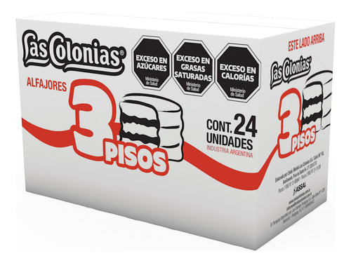 Alfajor Las Colonias 3 Pisos Caja De 24 Unidades