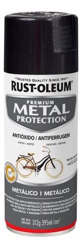 Pintura Aerosol Rust Oleum Antióxido Metal Protection Color Negro Noche Metálico