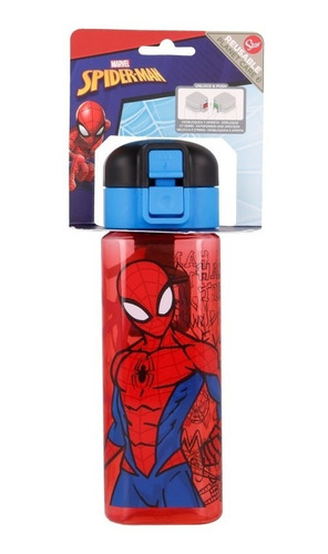 Vaso Botella Cuadrada Infantil Spiderman 550ml Ha138 Cresko