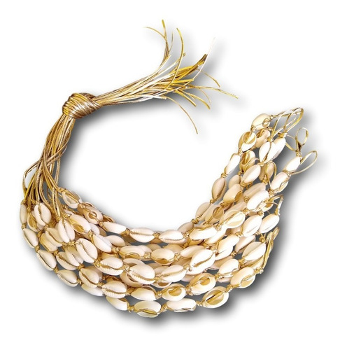 Imagem 2 de 5 de 12 Colar Gargantilha Choker Com Buzios Natural Ref: 0328