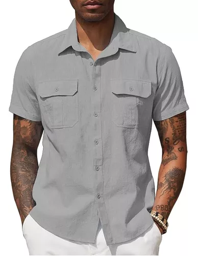 Camisa Larga Lino Hombre PAVEL Con Mangas Largas / Ropa Lino Lino Hombre -   México