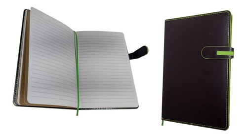 Cuaderno Simil Cuero Detalle Color 21x14cm Hojas Rayadas 