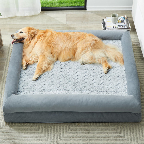 Cama Ortopédica Extragrande Para Perros Grandes Sofá Imperme Gris Diseño