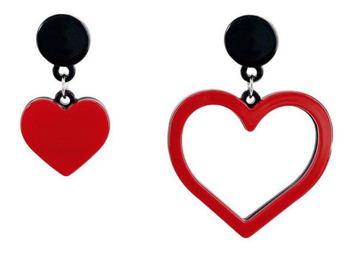 Aretes Corazón Lleno /corazón Vacío  Acrílico