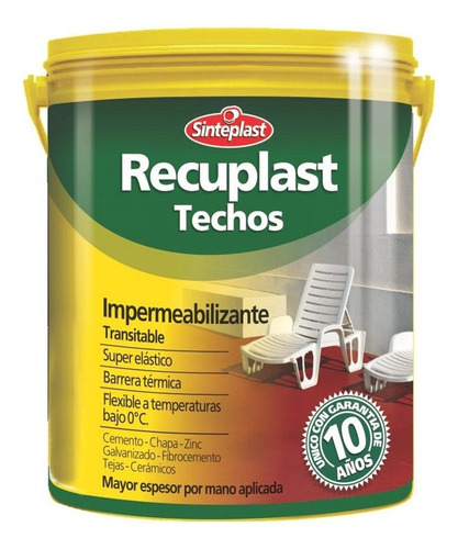 Sinteplast Recuplast Techos Impermeabilizante 20lt Color Teja