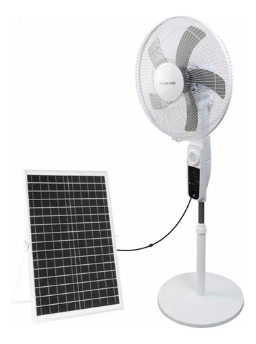 Ventilador De Piso Solar Recargable Con Control Y Luz Led 