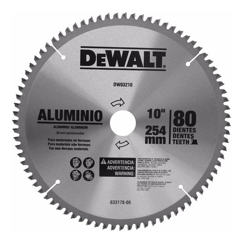 Disco De Sierra Dewalt 10' 80d Corte Aluminio Envío Gratis