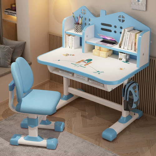 Juego De Escritorio Y Silla La Mesa Para Niños Para Estudiar Azul
