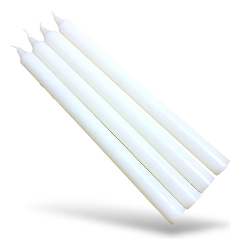 12 Piezas Velas Largas Parafina 19 Cm Blancas