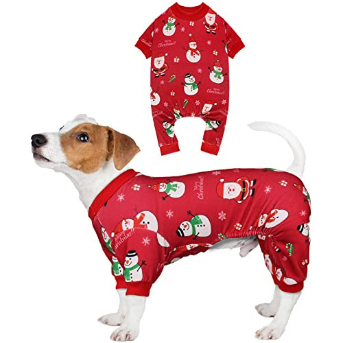 Ropa Pijama Perros Pequeños Rojo Navideño Elastica Suave