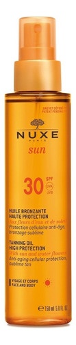Nuxe Sun - Protector Solar En Aceite Para Cuerpo Spf30 150ml Tipo de piel Normal