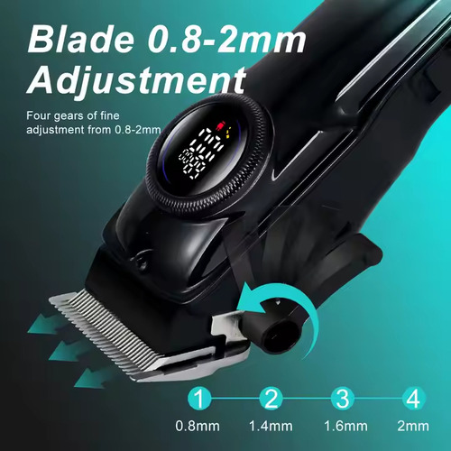 Maquina De Cortar Cabelo Barbear Barbeador Profissional Aparador De Pelos Maquina Acabamento Recortador Cortador De Pelos Com Barra Deslizante Ajustável Display Sem Fio