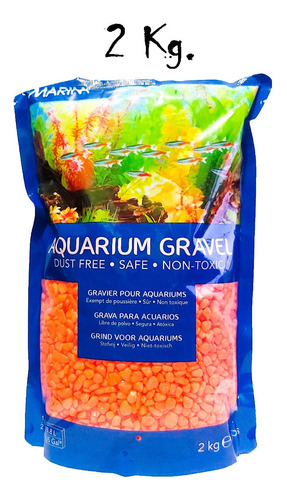 Grava Colores Para Acuarios Y Decoracion Naranja Hagen 2 Kg.