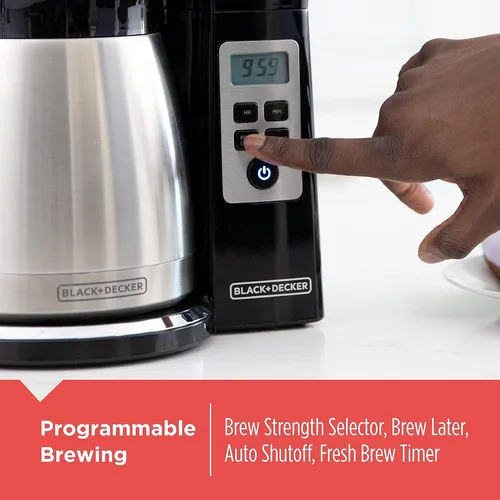 Black+decker Cafetera Térmica Programable De 12 Tazas Con...