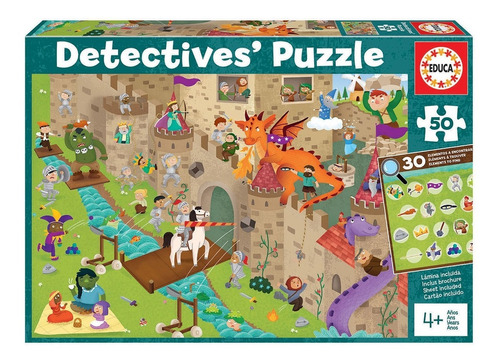 Juego De Mesa Puzzle Infantil Educa 50pcs Detective Castillo