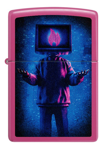 Encendedor Zippo Rosa Frequency Monitor Cyber Punk