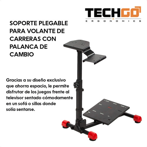 Imagen 2 de 10 de Soporte Plegable Simulador Pro Timón Palanca, Techgo Sptg-01