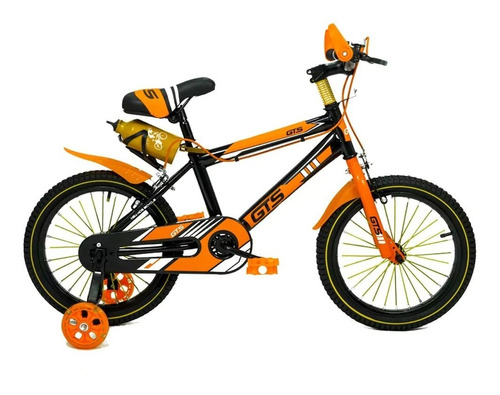 Mountain bike infantil GTS 3309 R16 color negro/naranja  