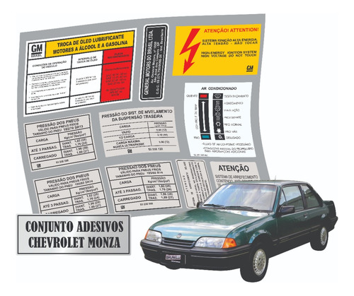 Etiquetas Cofre Motor Chevrolet Monza 1993