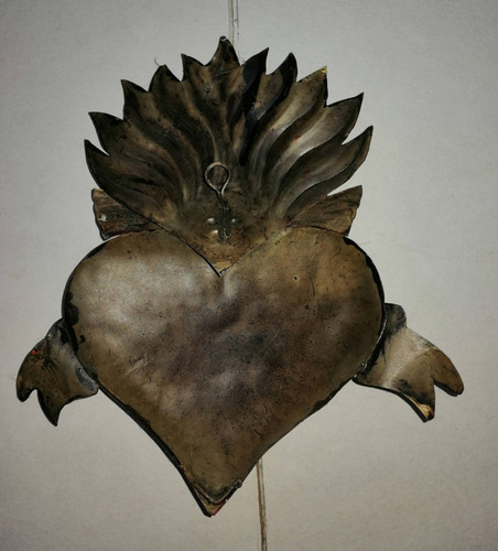 Corazón Te Adoro Fabricado De Hojalata Y Decorado A Mano Negro