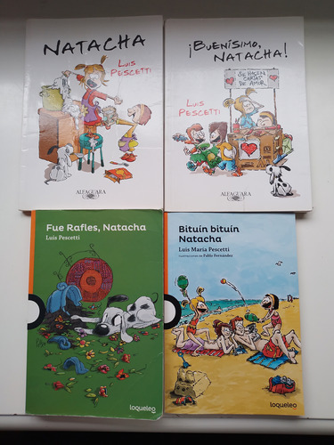 Lote De 4 Libros De Natacha, De Luis Pescetti, Usados.