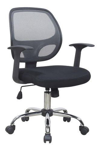 Silla Ergonomica Oficina Base Cromada Con Brazos